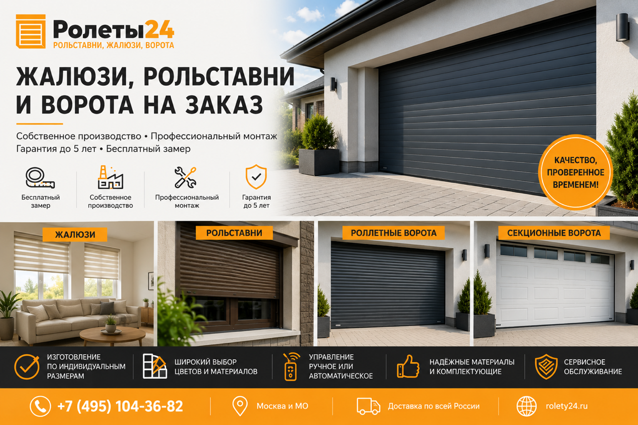 Жалюзи, ворота и рольставни под заказ
